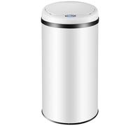 MONZANA® Poubelle automatique acier inoxydable 30L capteur mouvement imperméable sans contact affichage LED câble USB poubelle de cuisine blanc