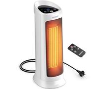 Radiateur soufflant céramique 2000W blanc 4 modes 15-40°C économique oscillation 120° minuteur télécommande chauffage d’appoint