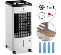 MONZANA® Rafraîchisseur d’Air Mobile 3,5L 4en1 avec Télécommande – Climatiseur Évaporatif 330 m³/h, Ventilateur, Humidificateur, Purificateur & Ioniseur – 3 Vitesses, 4 Blocs Réfrigérants Inclus