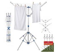 MONZANA® Séchoir à linge parapluie sur pieds étendoir à linge pliable aluminium 4 Bras 4 pieds réglable en hauteur