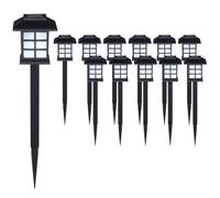 MONZANA® Set de 12 lampes solaires piquet pour jardin 8h autonomie lumière extérieur LED interrupteur crépusculaire