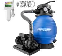 MONZANA® Système de filtre à Sable 10.200L/h pompe piscine auto-amorçage testeur d’eau électronique chlore pH 450W Ø32-38mm vanne 7 voies certifié