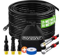 MONZANA® Tuyau déboucheur canalisation Premium 30m 200 bar 3 embouts 2 buses Kärcher K2 K3 K4 K5 K6 K7 nettoyeur haute pression universel tuyau nettoyage furet