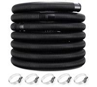 Monzana® Tuyau Piscine 32 mm 10m Flexible Manchons 5X Colliers Tuyau Filtration Piscine Hors-Sol Pompe Filtre à Sable Tuyau annelé étanche résistant UV Chlore Noir