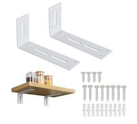 Mooche 2 Pièces Equerre Etagere, 18 x 9 x 5 CM, Angle de 90 °, Blanc | Supports d' Étagère Murale Pratique pour Chambre/Salle de Bain/Cuisine