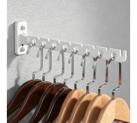 Mooche Crochets Patère Murale Pliable, 8 Crochets 8 Cartes, 31 CM, Blanc | Porte Cintre Mural en Acier Inoxydable, Crochets pivotants à 180° Robuste et Durable, pour Suspendre des Serviettes
