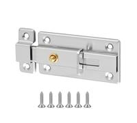 Mooche Verrous Loquet Porte Extérieur, 8.6x4.5 CM, en Inox, Brossée | Targette Verrou Portail Pratique Durable, Verrou Porte Interieure Loquet Porte Coulissante Pour Portes, Fenêtres, Clôtures,