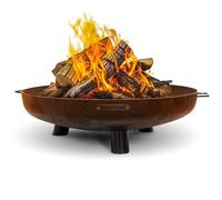Moodz Brasero 80 Feet & Handle cm en Acier Corten - Bol à Feu Extérieur pour Le Jardin - Brasero de Terrasse avec Grille de Cuisson Optionnelle - 80x80x23.5 cm