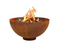 MOODZ Brasero Dome - Brasero de qualité supérieure 80 cm en acier Corten de 3 mm - Brasero de jardin robuste pour l'extérieur - Résistant aux intempéries et durable - Design extérieur