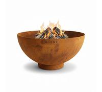 MOODZ Foyer Dome – Brasero haut de gamme 60 cm en acier Corten 3 mm – Foyer de jardin robuste pour l'extérieur – Résistant aux intempéries
