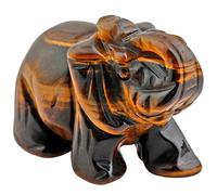 mookaitedecor Oeil de Tigre Statuette Elephant Decoration 1.5 Pouces