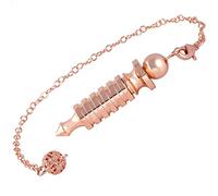 mookaitedecor Radiesthesie Pendule Divinatoire Metal Ouvrant,Isis Égyptien Pendule Témoin pour Divination Voyance Esotérisme,Or Rose Plaqué