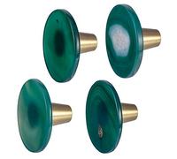 mookaitedecor Rond Agate Vert Boutons de Portes Tiroirs Armoire Meuble,Poignée Placard Bouton Pierre Cristal pour Commode Cuisine,Lot de 4
