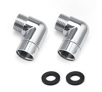 Moollyfox 2 Pièces Adaptateur de Douchette à Main 90 Degrés, Adaptateur Pommeau de Douche Réglable avec Rondelles, Laiton Douchette Adaptateur pour Interface Universelle de 1/2 Pouce Douchette