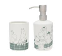 Moomin Arabia Distributeur de savon et porte-brosse à dents Mumin Bain vert-blanc