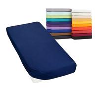Moon-Classic Drap-Housse à sommier tapissier 160 g/m² 2 m, Coton, Bleu foncé, 120x200-120x220