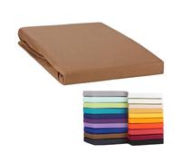 Moon - Drap-housse classique 140 x 200 cm - 160 x 220 cm - Jersey 100 % coton (tabac).