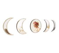 Moon Phase Mirrors Set Of 5 Moon Phase Mirrors Wall Decor For Bedroom Boho Natural Scandinavian Style Wall Decor