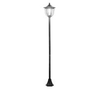 Moonbite, lanterne solaire pour jardin, 177 cm, 6 LED avec effet flamme blanc froid, capteur de lumière avec interrupteur, indice de protection IP44, plastique, noir