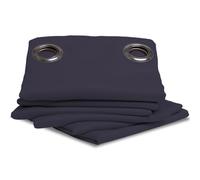 Moondream ThermActiv® Rideau Thermique Hiver+Été 2en1 | Isolant Anti-Chaleur et Anti-Froid | Occultant | Technologie Brevetée | Fabrication UE | Oeillets | Bleu MC412 | 140L x 260H cm