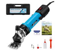 Moongiantgo Tondeuse Mouton Professionnelle 1000W 2400RPM, Tondeuse à Moutons Machine à 6 Vitesses Réglables,Tondeuse Électrique pour Chèvres et Alpagas avec Mallette/Huile/Tournevis Inclus (Bleu)