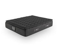 Moonia Grand Spring Black Matelas hybride à ressorts ensachés et viscoélastique Effet nuage Pillow Top Confort hôtel 5 étoiles 140 x 200 cm