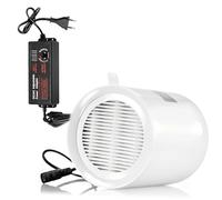 Moonjor Ventilateur de canal en ligne 100 mm, extracteur DC 12 V avec filet de filtration, valve de vérification pour salle de bain, salle de bain, cave, grenier de serre, cuisine