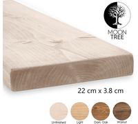 MoonTree | étagère murale rustique en bois Berg, 22x3,8x70cm, non ciré | Etagère suspendue, étagère murale en bois pour le salon
