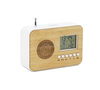 Réveil Bamboo de voyage avec fonction radio FM, date et température intérieure