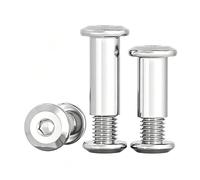 MOOPW Acier inoxydable 304 Vis Chicago Écrou tonneau Boulons Kits | Boucle de ceinture Reliure Tête plate Hexagone interne Boulons de connexion M3 x 4mm 10 Pcs