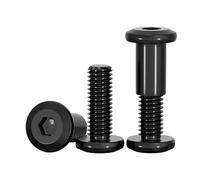 MOOPW Acier inoxydable 304 Vis Chicago Écrou tonneau Boulons Kits | Boucle de ceinture Reliure Tête plate Hexagone interne Boulons de connexion M3 x 4mm 10 Pcs