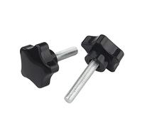 MOOPW M6 x 50mm 4 Pcs Étoile Vis à Oreilles en Acier Carbone - Bouton Poignée de Serrage pour Machine Plastique