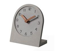 mooqs Petite Horloge décorative en Bois silencieuse sans tic-tac à Piles Mini étagère de Bureau analogique Moderne (Gris)
