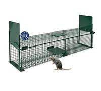 Moorland piège martre Cage Trappe Chat piège Vivant réutilisable Animaux | 100x25x25cm a fouine mouffette rongeurs Renards ragondin lapin boite deux entrées rat capture Safe 5007
