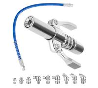 Mooshy Embout Pompe a Graisse, Raccord de Pistolet à Graisse avec Tuyau de 40cm et 9 Graisseur a Visser - Graisseur M6 M8 M10 G Coupler Embout Pompe à Graisse pour Tous Types de Presses à Graisse