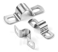Moosswee Lot de 20 colliers de serrage en U - Diamètre : 16 mm - En acier | Collier de serrage à 2 trous, résistant à la rouille et à la corrosion, collier de serrage à deux trous, lourd