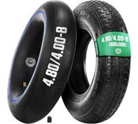 MOOVMOOV Kit Pneu Brouette 4.80/4.00-8 avec Chambre à air Valve Droite TR13 - Pneu de Brouette 400x100 Renforcé - Installation Simple et Rapide - Compatible Pour Roue 4.80 4.00-8
