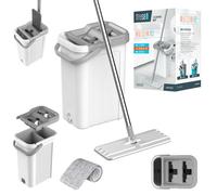 Mop Plat avec Seau Double Compartiment Teesa New Clean R19 - Systeme de Nettoyage et Essorage Automatique