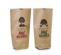 Mopec-Bolsa Kraft Sóc el Teu Amic Invisible, marron, 18 x 32 x 7 cm, lot de 24, couleur (2007 S.A. NE52.2)