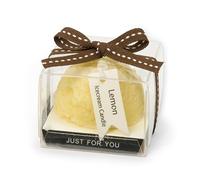 Mopec Bougie parfumée avec ruban citron 6 x 6 cm Jaune Taille unique