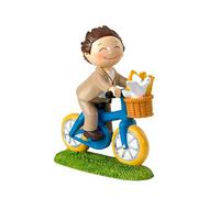 Mopec Figurine de gâteau de Enfant en vélo, Poly résine, Marron, 4.09 x 13.7 x 16 cm