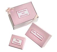 Mopec g180.02 - Set de 3 boîtes avec Couvercle recouverte en Tissu Vichy de Couleur Rose dans Une boîte Blanche avec nœud Rose, Pack de 1 Unité