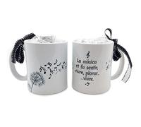 Mopec GB330.2 Mug Céramique La Musique et FA Sentir Coffret Cadeau 6 Bonbons