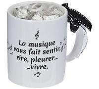 Mopec GB330.6 Mug Céramique Musique vous fait. Coffret cadeau 6 chocolats.