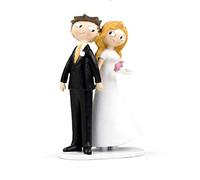 Mopec Pop & Fun Figurine pour gâteau, Couple de mariés se Tenant la Main, Blanc cassé, 21,5 cm