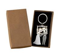 Mopec Pop & Fun Photocall Lot de 2 Porte-clés en métal avec boîte Cadeau Argenté 1,3 x 6 x 11 cm