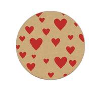 Mopec Rouge X93 Lot de 10 feuilles de 12 autocollants en papier kraft cœur Ø 3,5 cm, 120 étiquettes au total, 3,5 x 3,5 x 0,1 cm