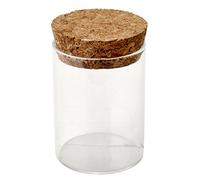 Mopec Vase en Verre Cylindrique Clair Uni Ø 4,5 x 6,5 cm avec Bouchon en liège