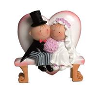 Mopec Y460 - Figurine pour gâteau, Couple de mariés Pit & Pita sur Un Banc, 15,5 cm