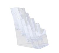 mophrati Porte-brochures en acrylique transparent, incliné, antidérapant, fixation murale, pour documents et brochures. Organisateur de comptoir transparent, clair, A6 4 niveaux